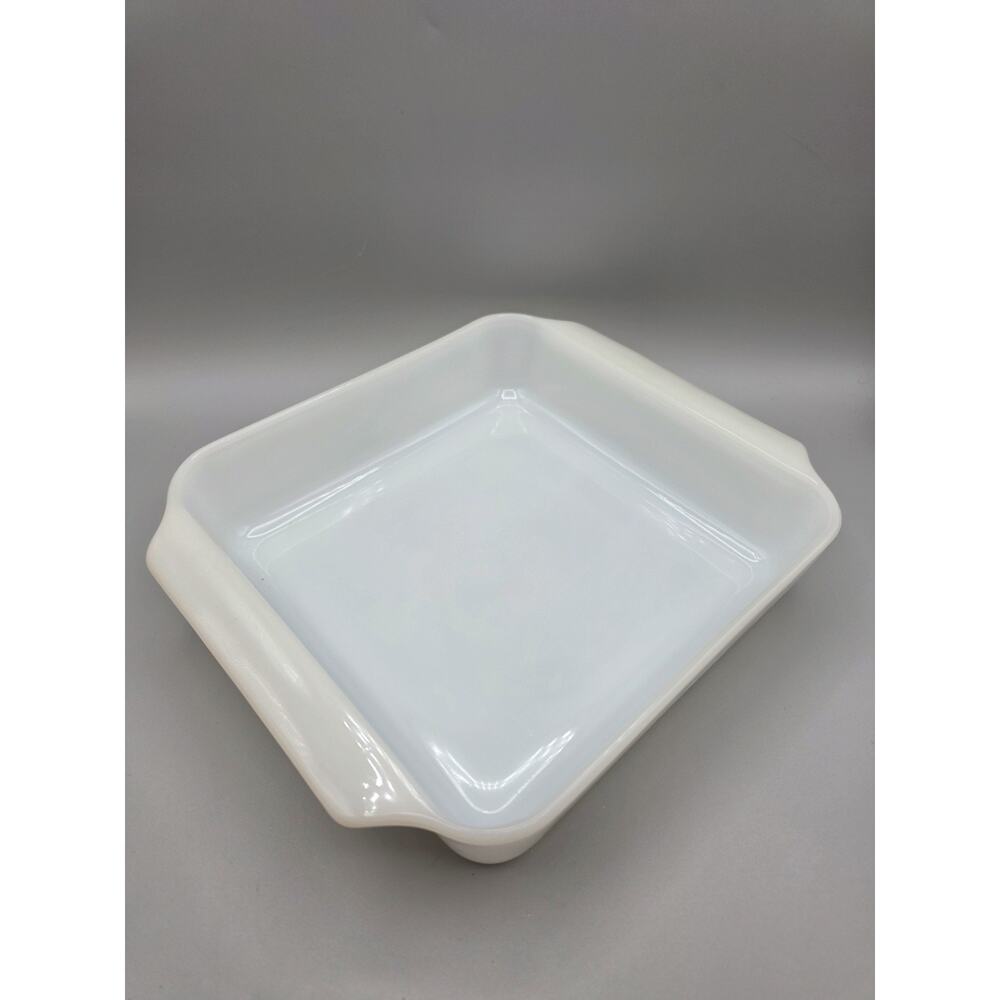 Vintage Fire King Milk Glass 8 Inch Square Cake Pan